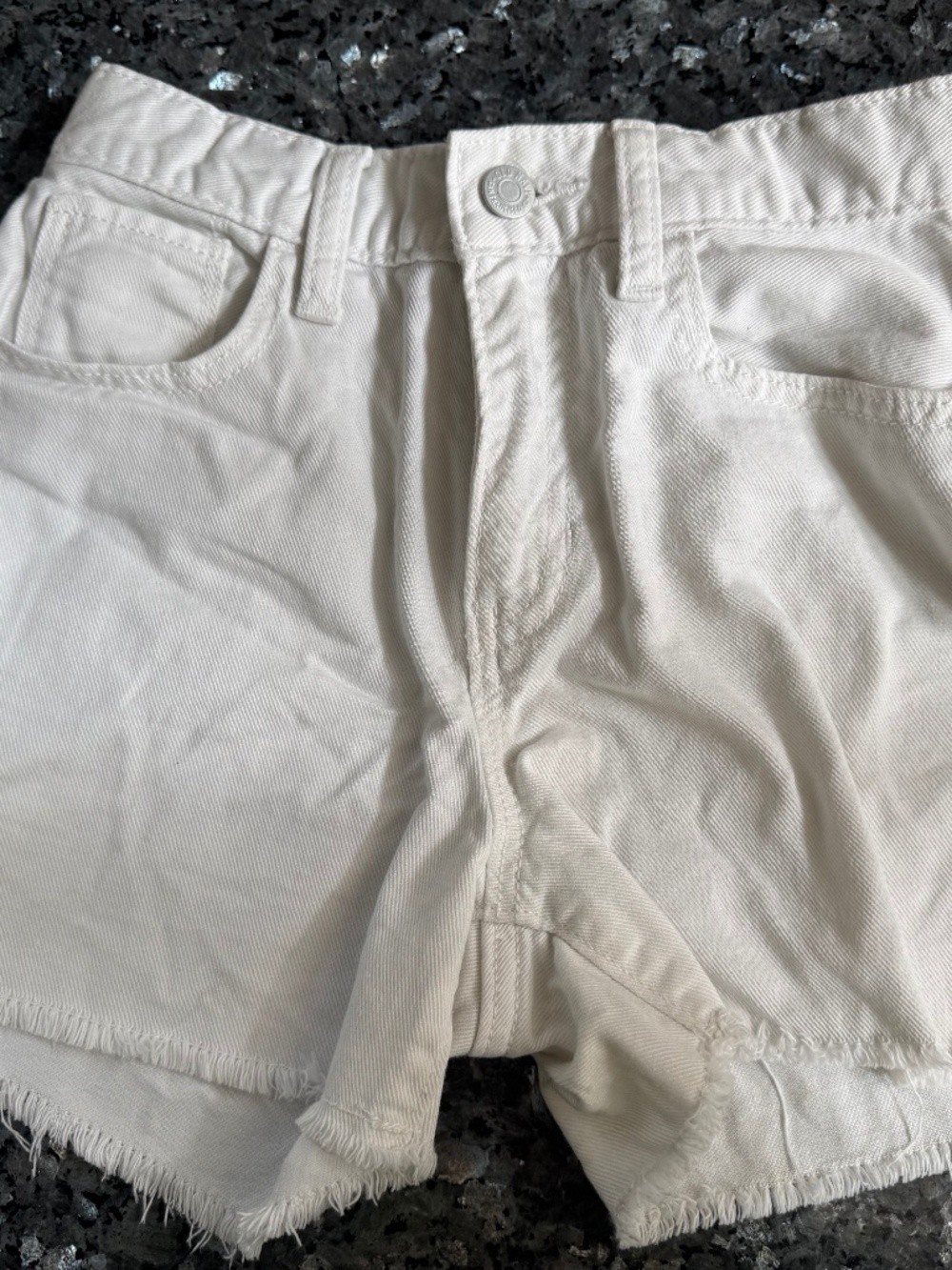 Old Navy Women’s OG Straight High Rise White  Denim Cutoff Jean Shorts 12